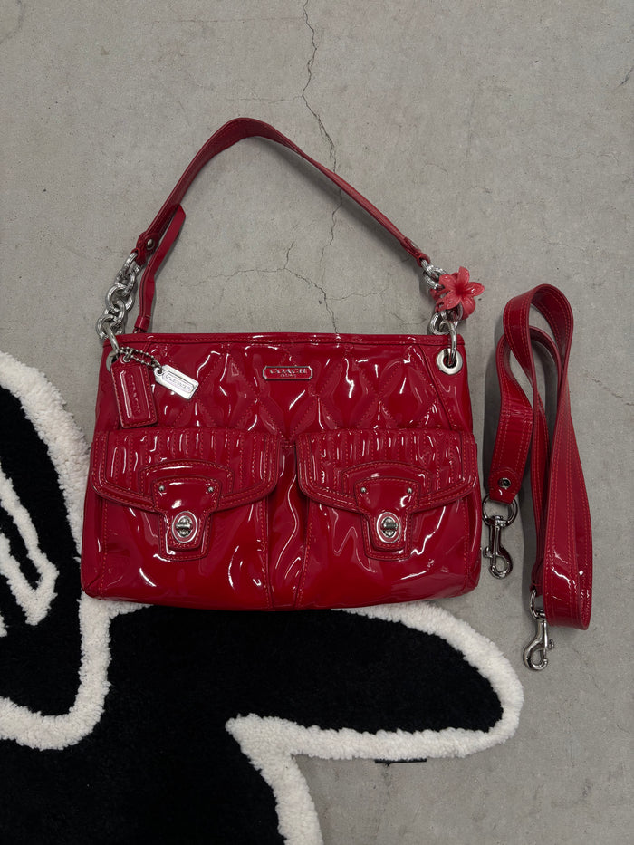 Coach Liquid Gloss Patent Leather Bag Red