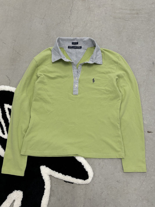 Ralph Lauren Sport Green Long Sleeve Polo Womens Sz Small (Day 2)