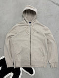 Polo Ralph Lauren Oatmeal Zip Hoodie Sz Large