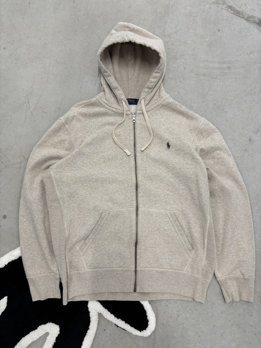Polo Ralph Lauren Oatmeal Zip Hoodie Sz Large