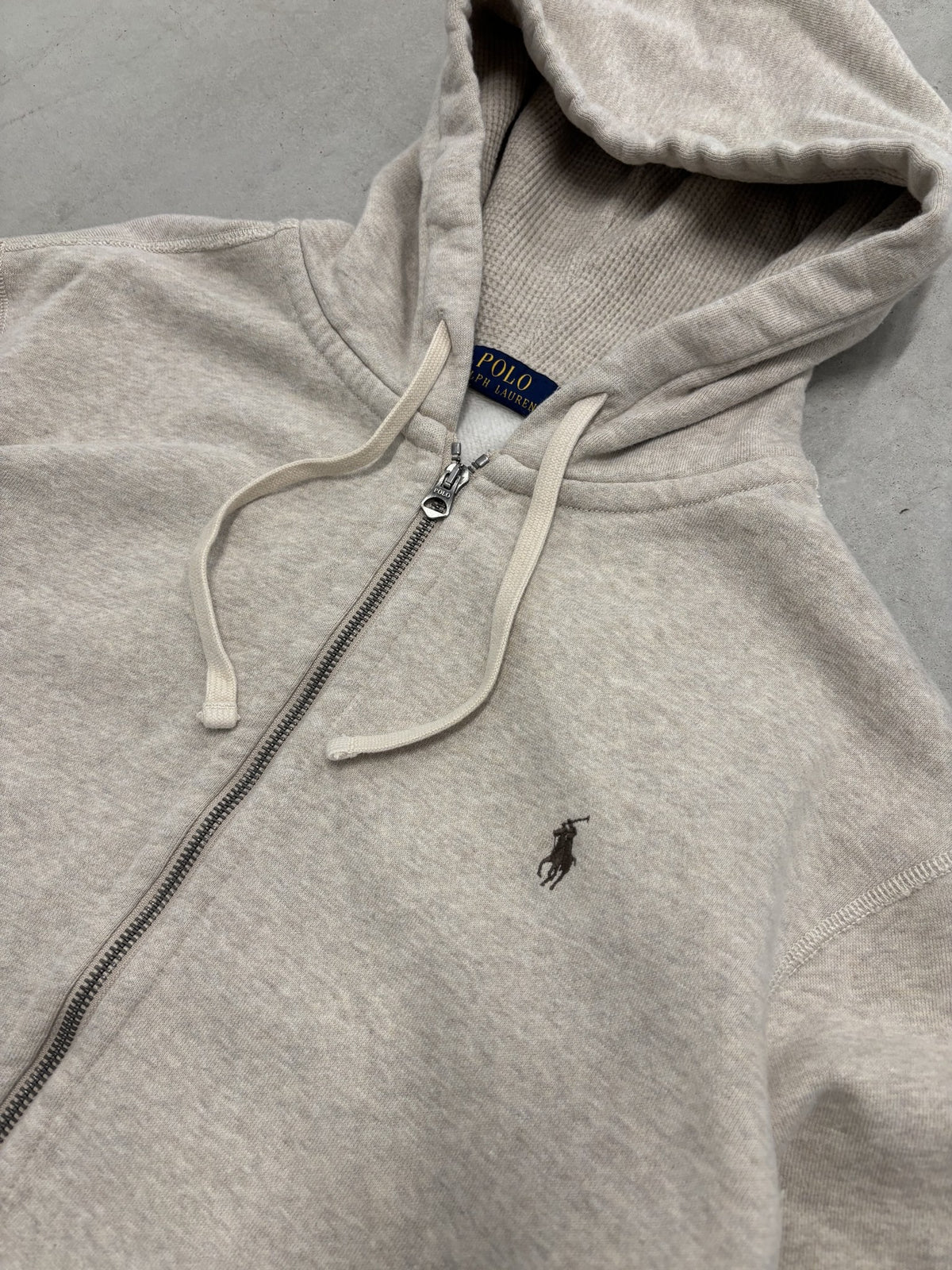 Polo Ralph Lauren Oatmeal Zip Hoodie Sz Large