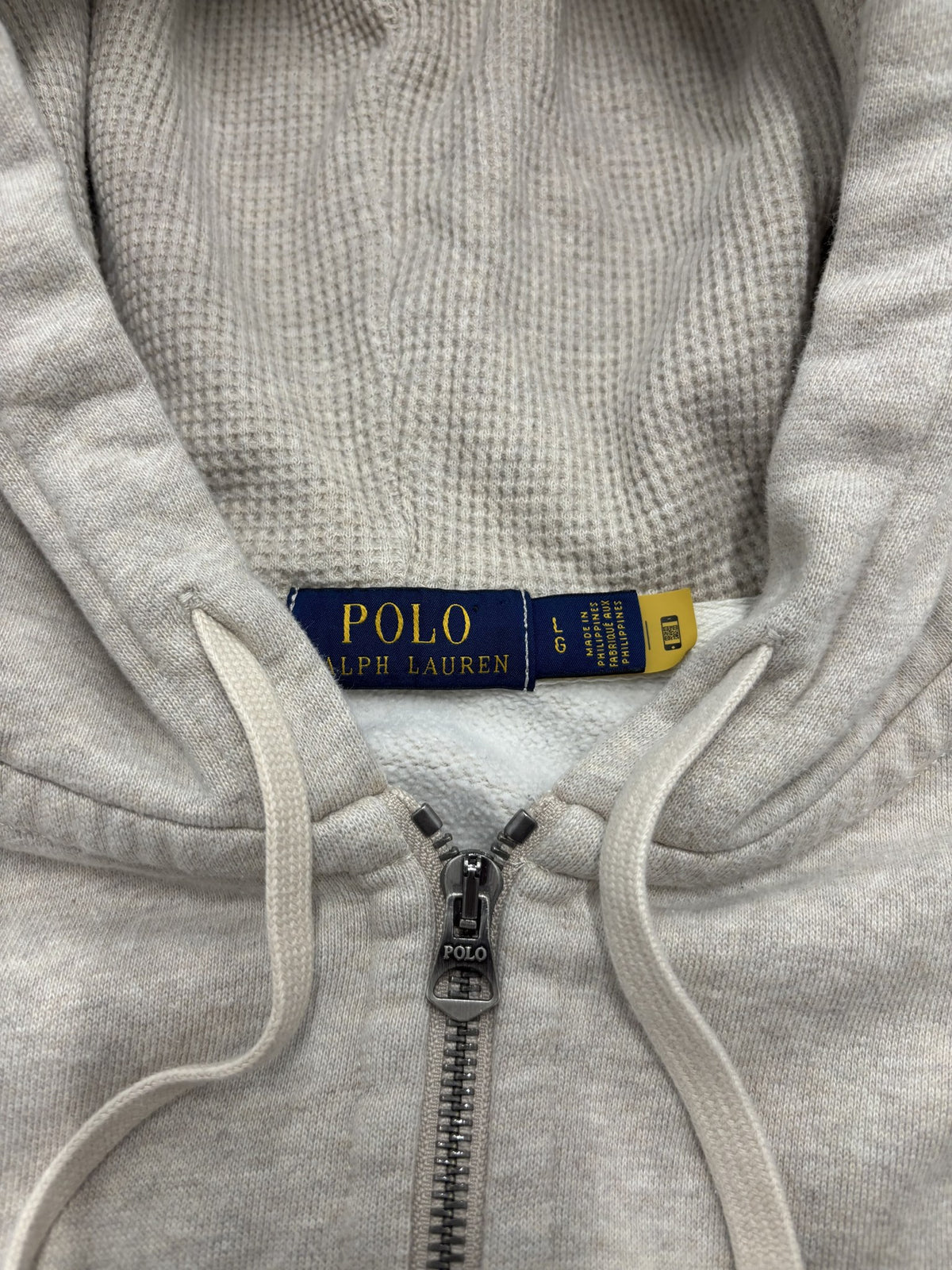 Polo Ralph Lauren Oatmeal Zip Hoodie Sz Large
