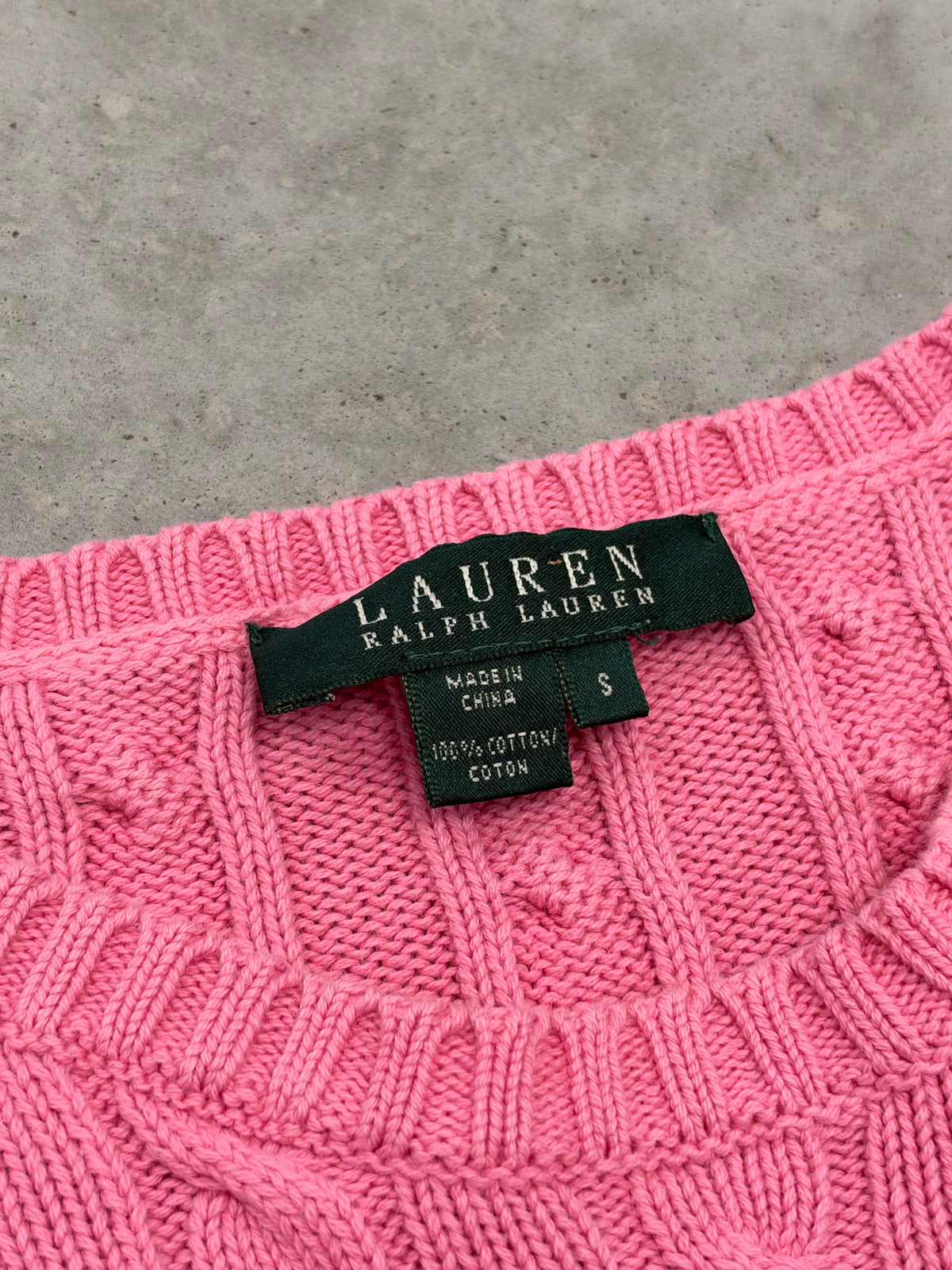 Lauren Ralph Lauren Pink Cable Knit Sweater Sz Small (Day 34)