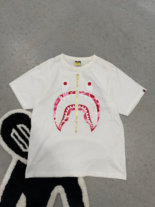 BAPE Shark Tee White Sz Medium (Day 36)