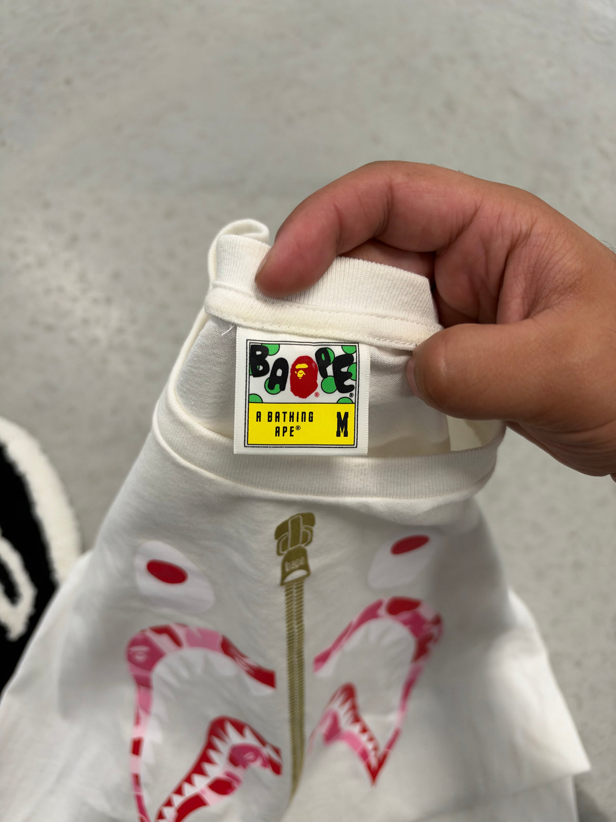 BAPE Shark Tee White Sz Medium (Day 36)