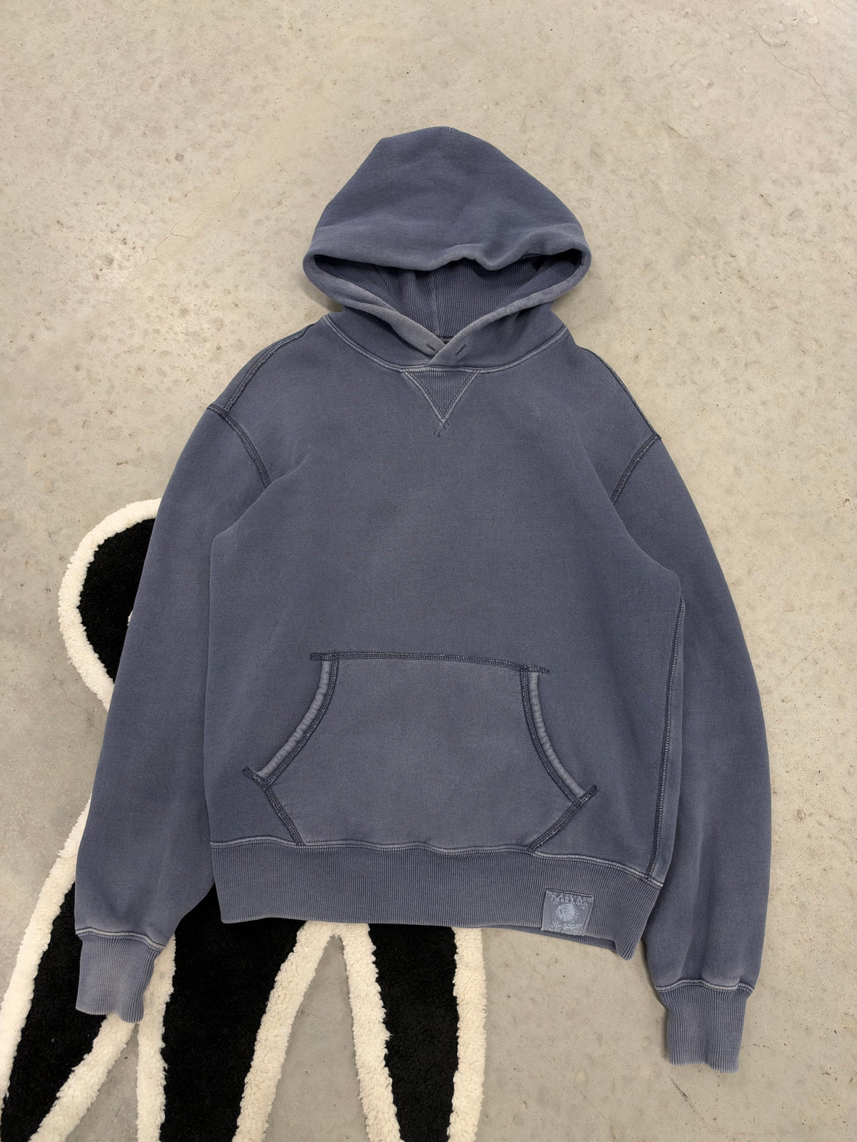 Polo Ralph Vintage Faded And Washed Lauren Light Blue Hoodie Sz Small (Day 37)