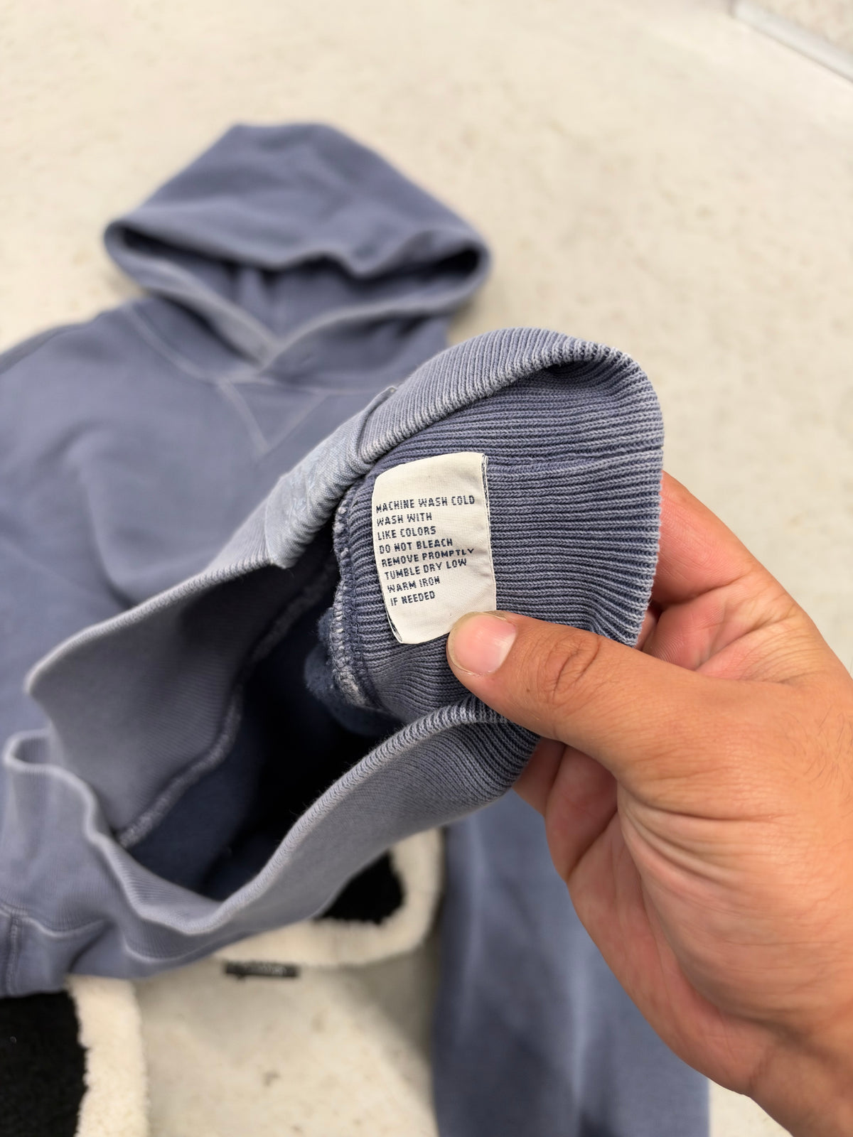 Polo Ralph Vintage Faded And Washed Lauren Light Blue Hoodie Sz Small (Day 37)