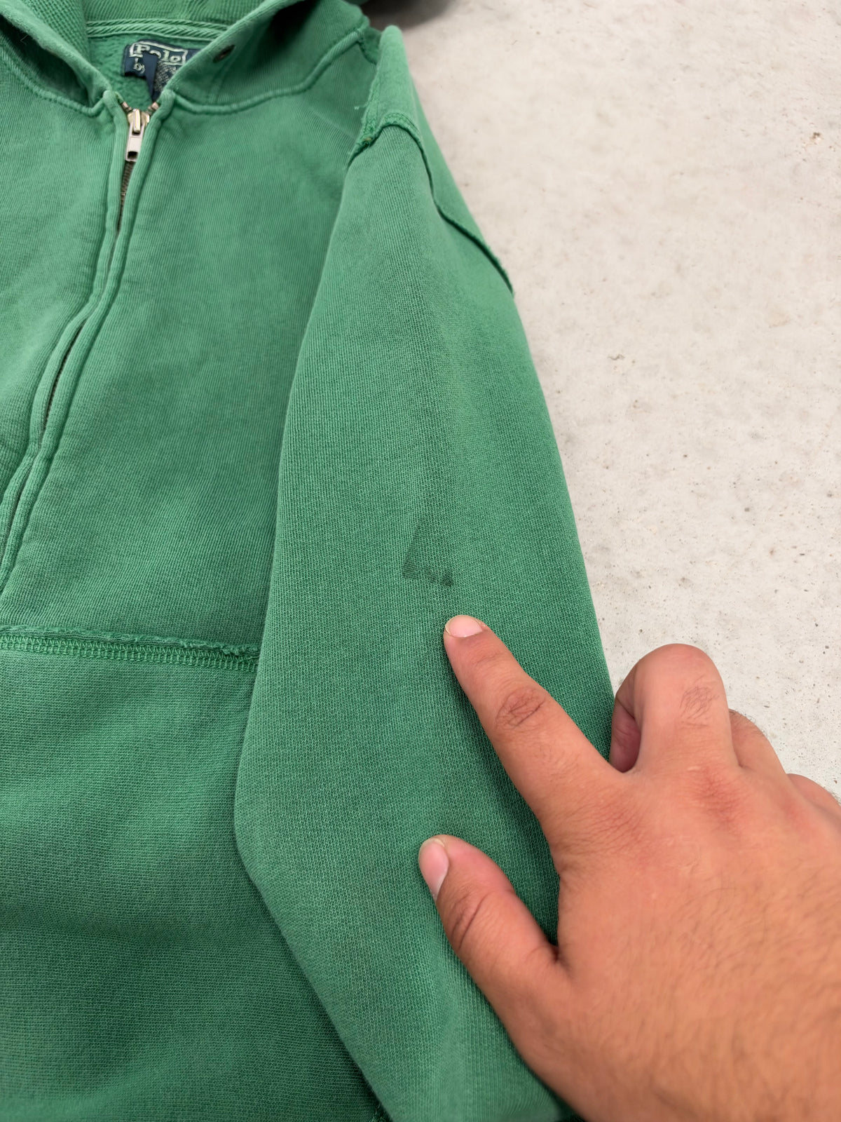 Polo Ralph Lauren Green Zip Hoodie Sz Small (Day 37)