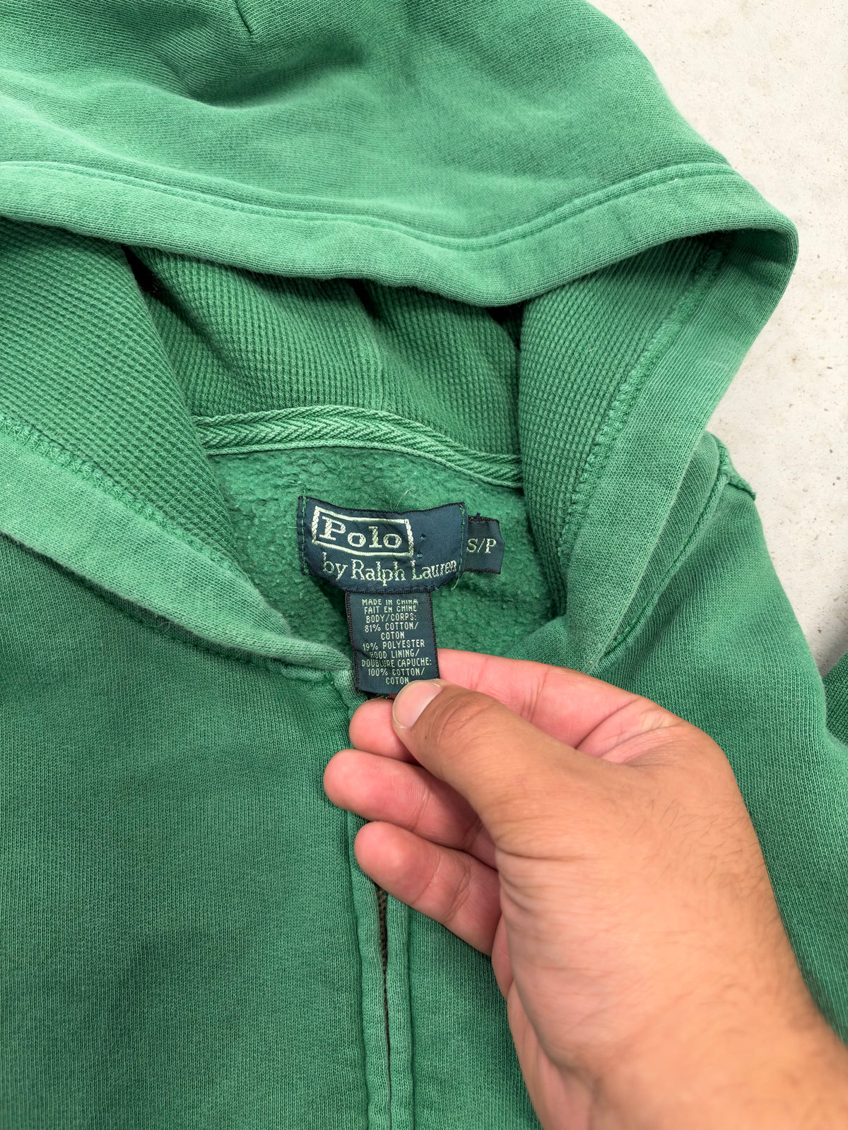Polo Ralph Lauren Green Zip Hoodie Sz Small (Day 37)
