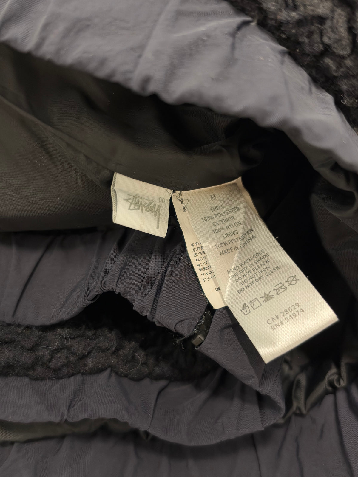 Stussy Convertible Sherpa Fleece Jacket Womens Medium Black Zip Off Sleeve Vest (Day 38)