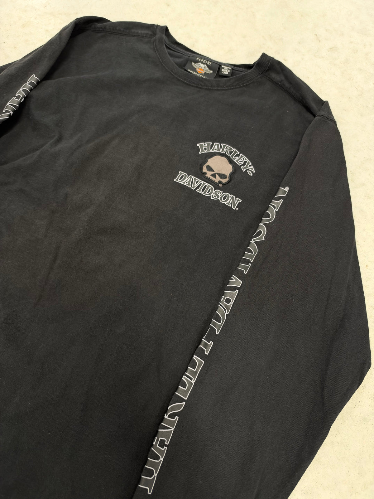 Harley Davidson Willie G Skull Long Sleeve Shirt Black 2XL Mens Graphic Tee (Day 38)