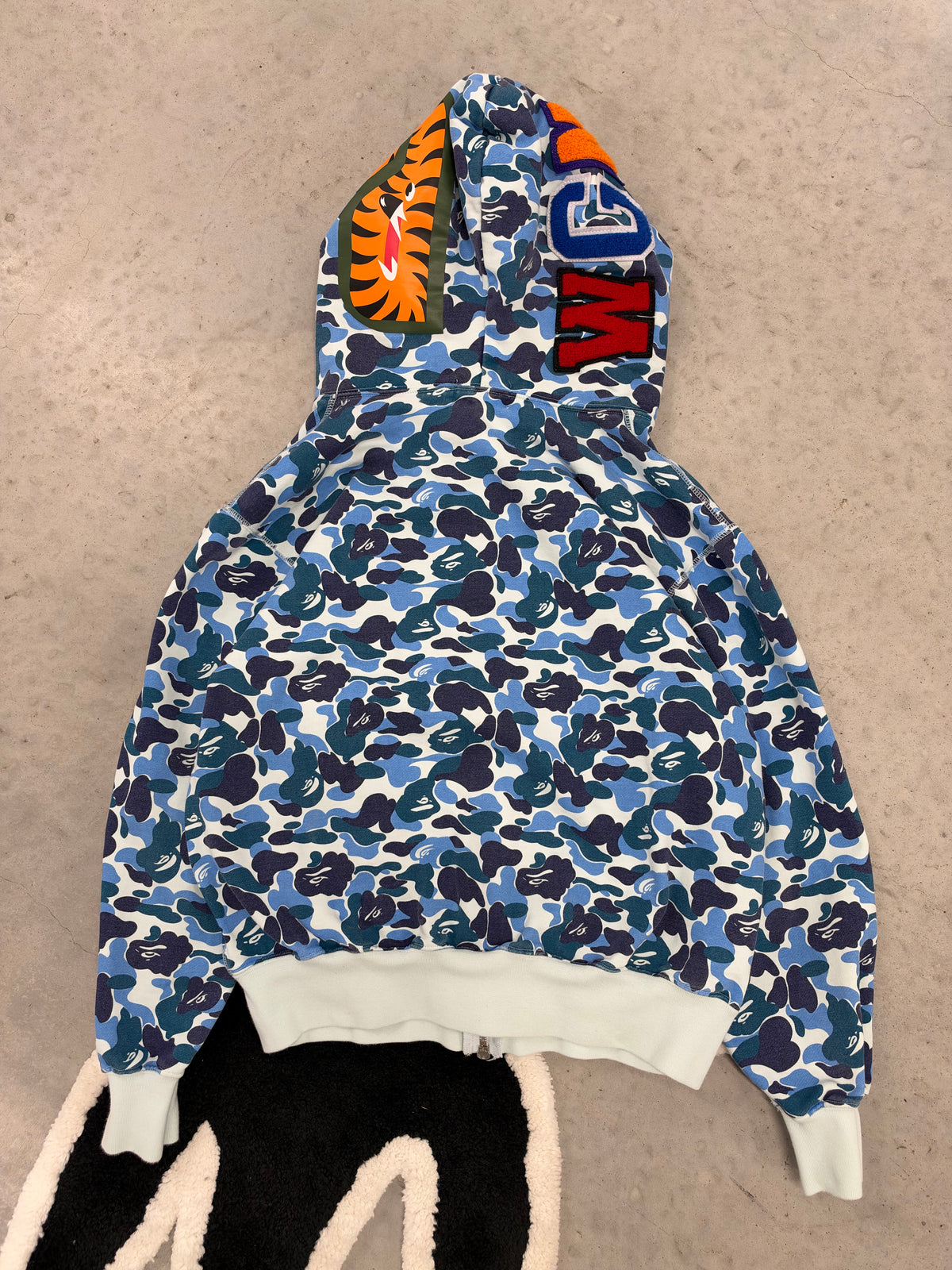 BAPE A Bathing Ape Blue ABC Camo Shark Full Zip Hoodie WGM Small (Day 38)