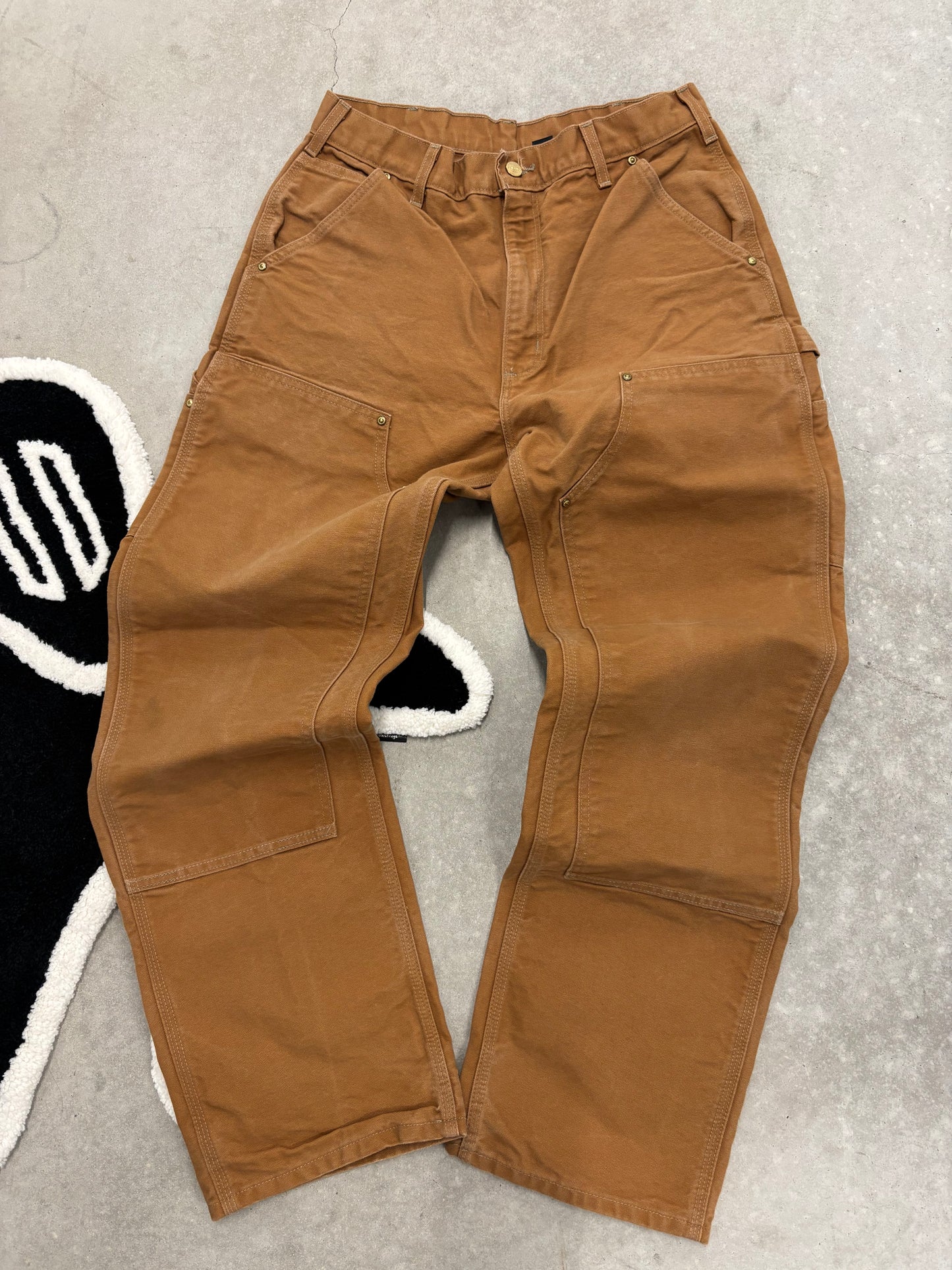 Carhartt Brown Double Knees Duck Carpenter Pants Sz 32x30