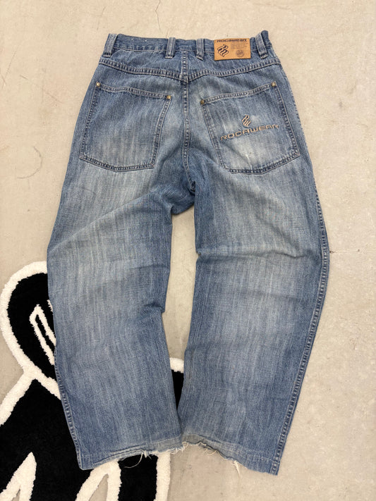 Vintage Rocawear Light Wash Denim Jorts Sz 30
