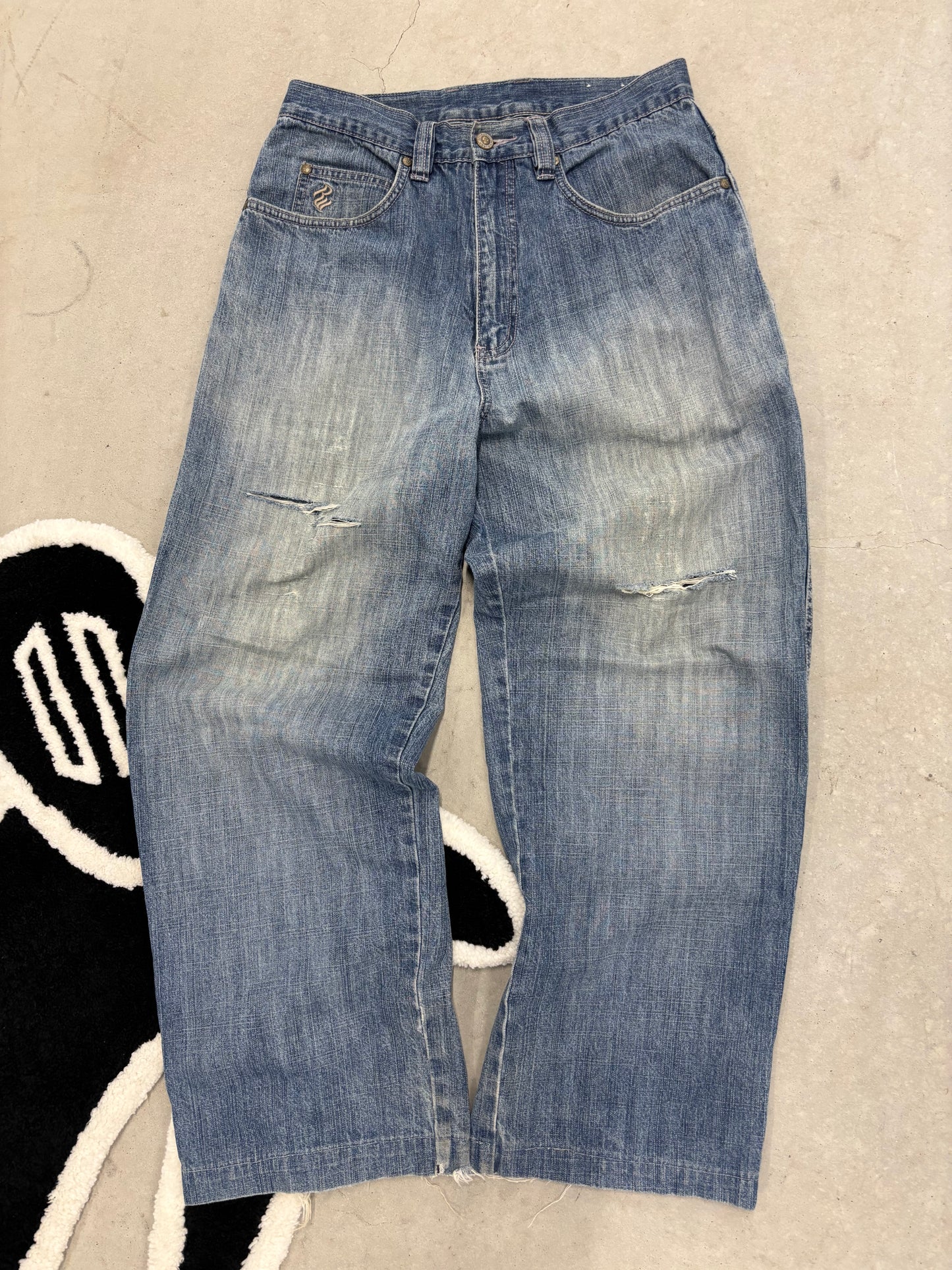 Vintage Rocawear Light Wash Denim Jorts Sz 30