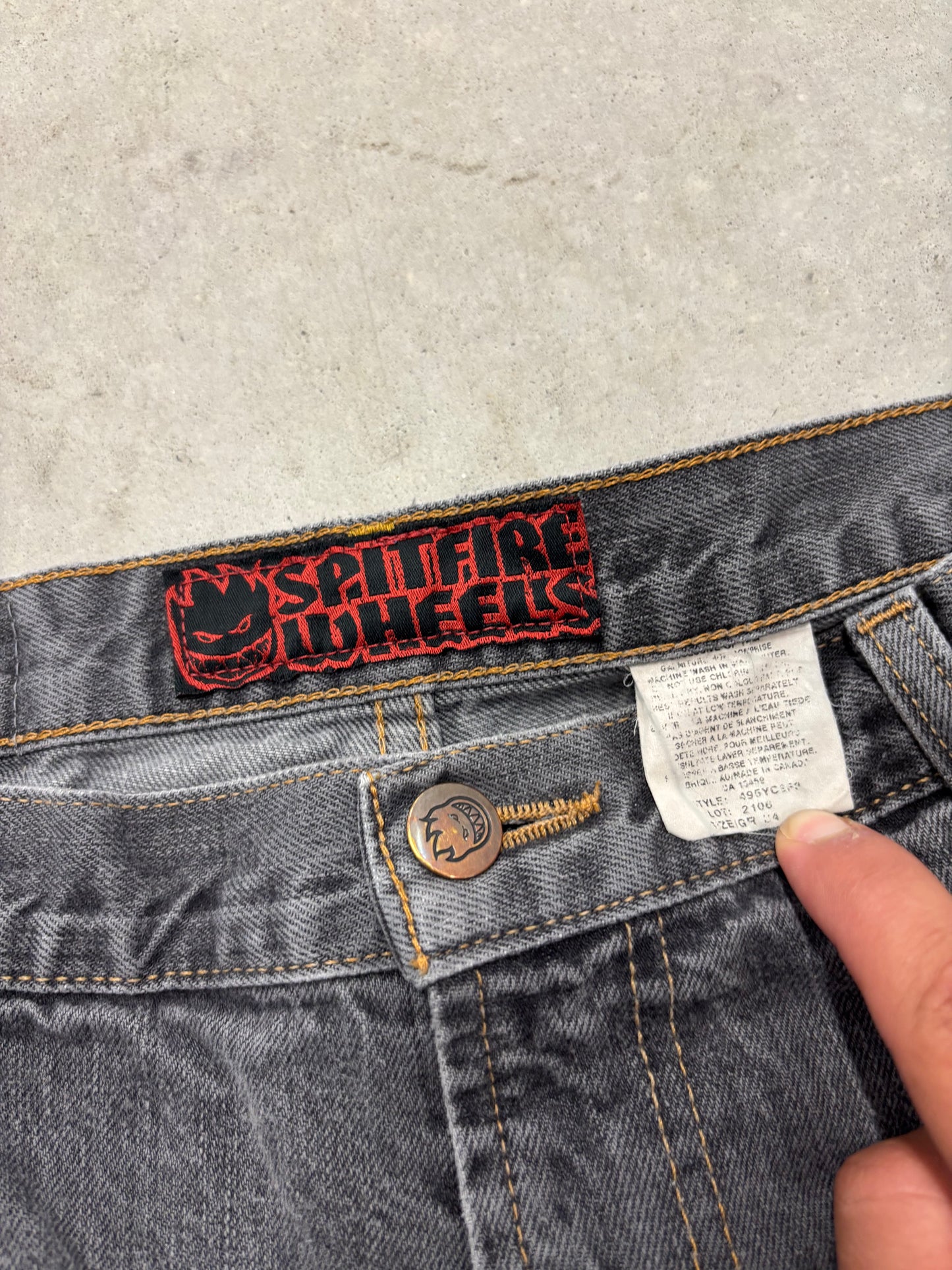 Vintage Spitfire Grey Wash Jeans Sz 34