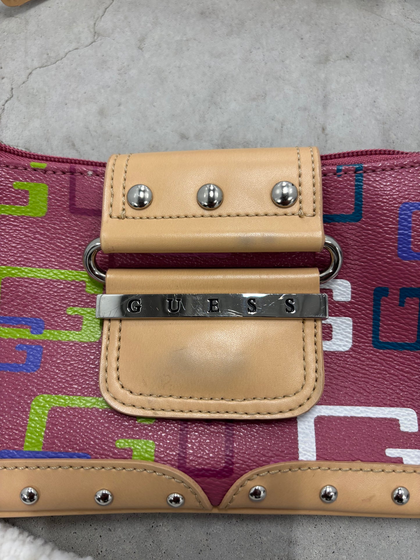 Guess Monogram Studded Shoulder Bag (Day 7)