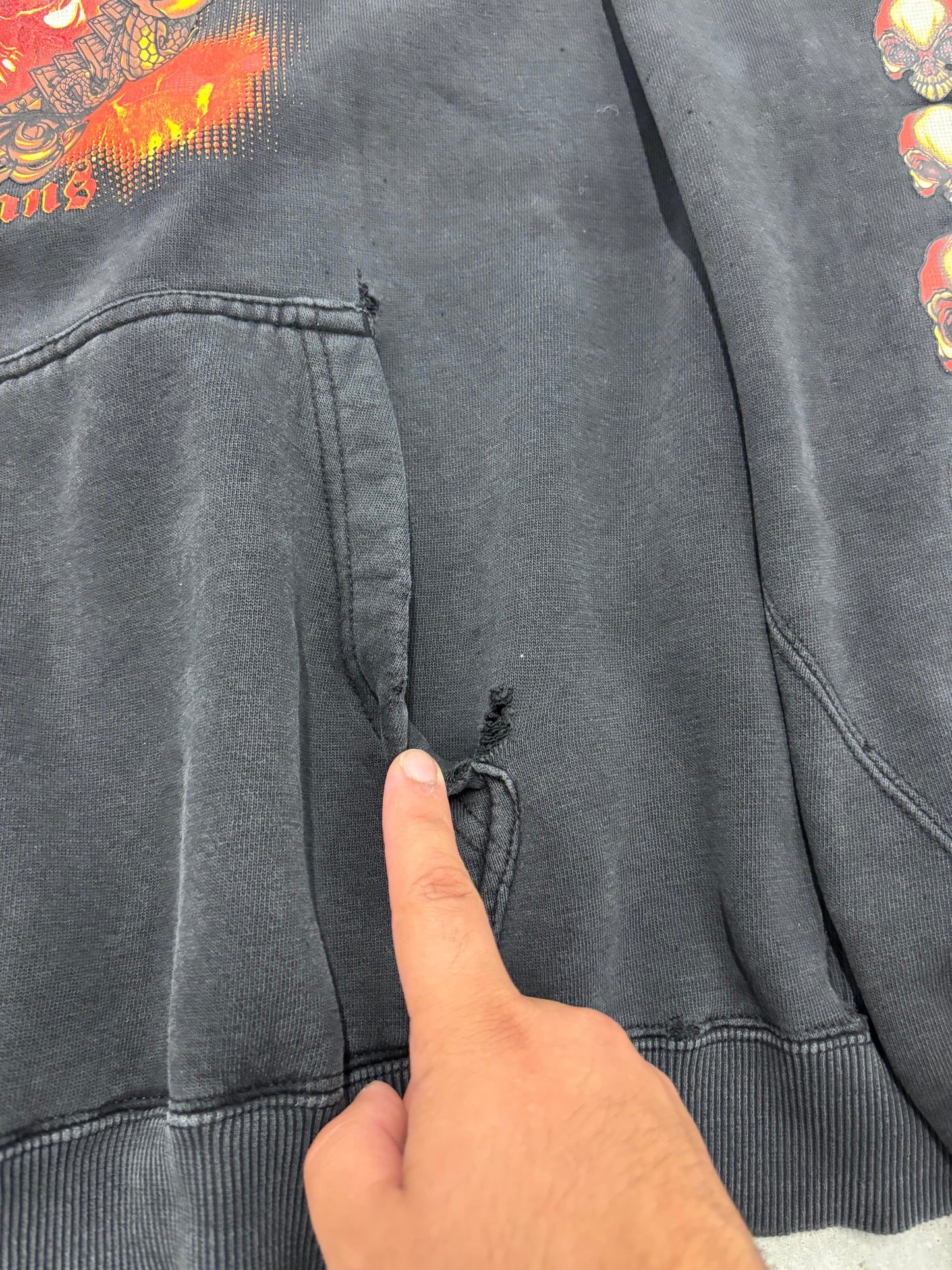 Vintage JNCO Faded Flame Hoodie Sz XXLarge