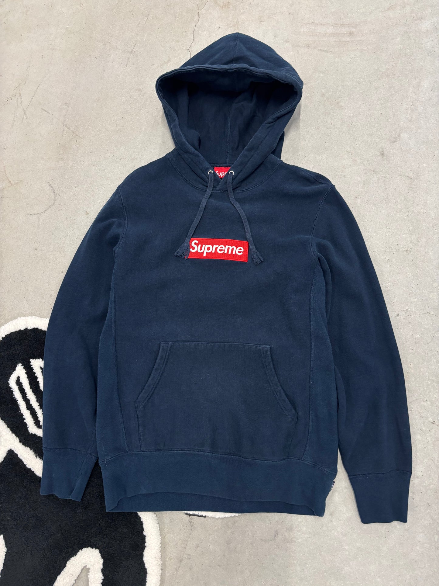 Supreme Box Logo Hoodie Navy Sz Large
