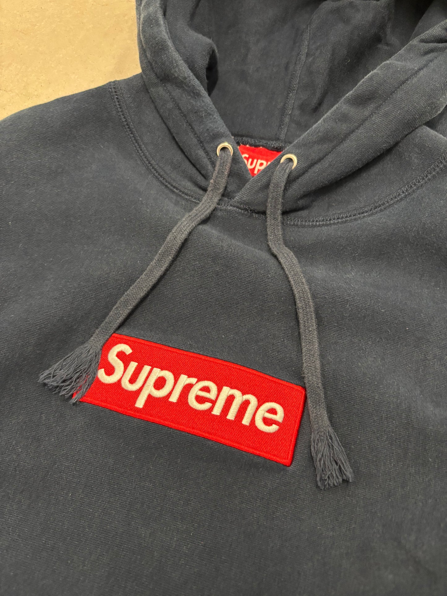 Supreme Box Logo Hoodie Navy Sz Large