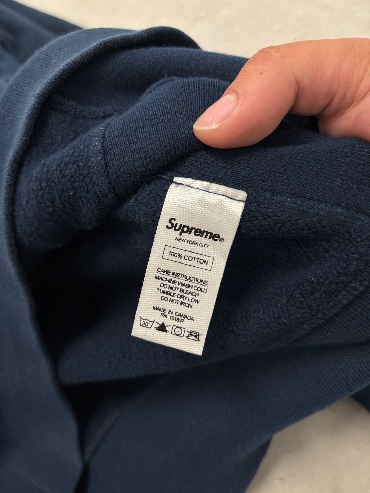 Supreme Box Logo Hoodie Navy Sz Large