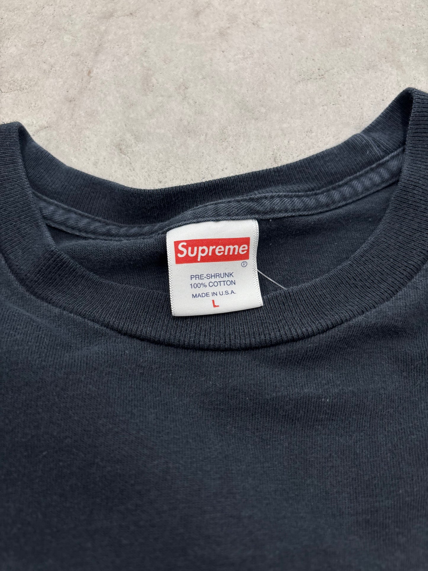 Supreme Oval Logo Long Sleeve Tee Black Sz Large