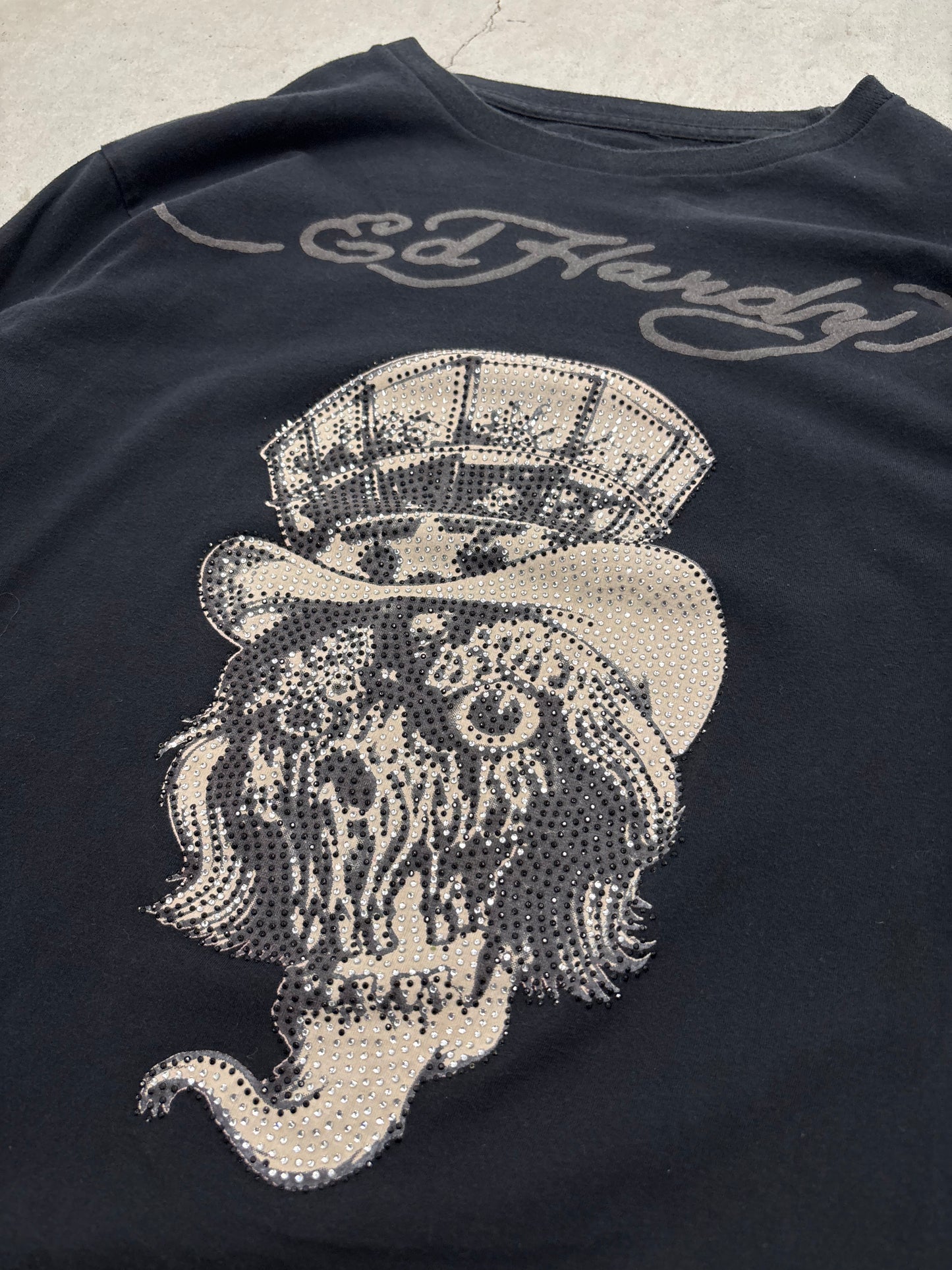 Ed Hardy Long Sleeve Tee Black Sz Large