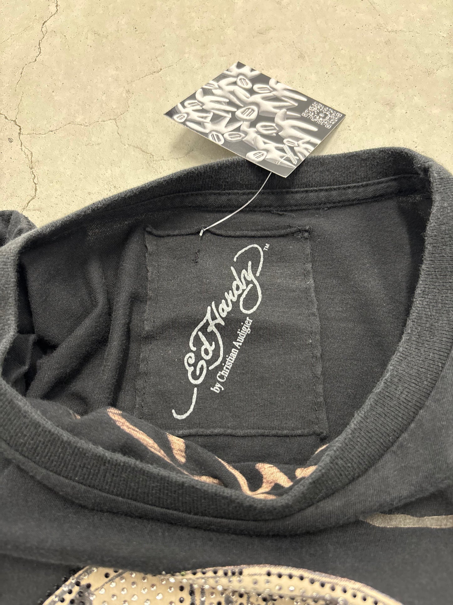 Ed Hardy Long Sleeve Tee Black Sz Large
