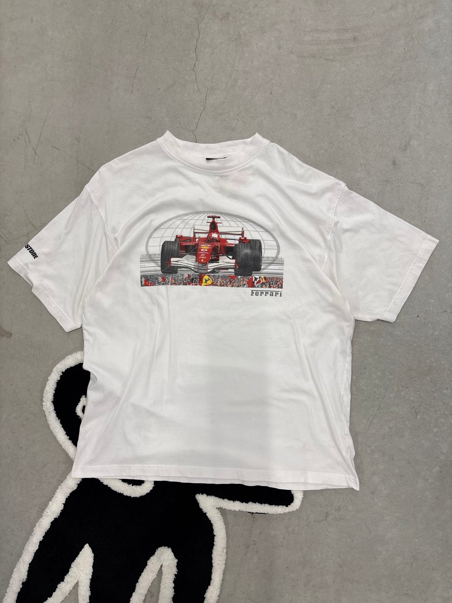 Ferrari F1 Bridgestone Racing Tee White Sz Medium (fits large)
