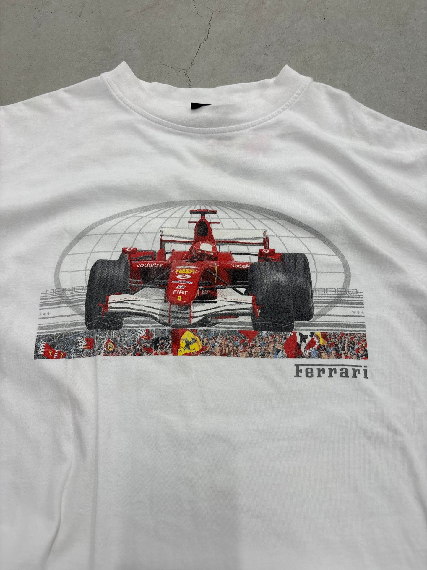 Ferrari F1 Bridgestone Racing Tee White Sz Medium (fits large)