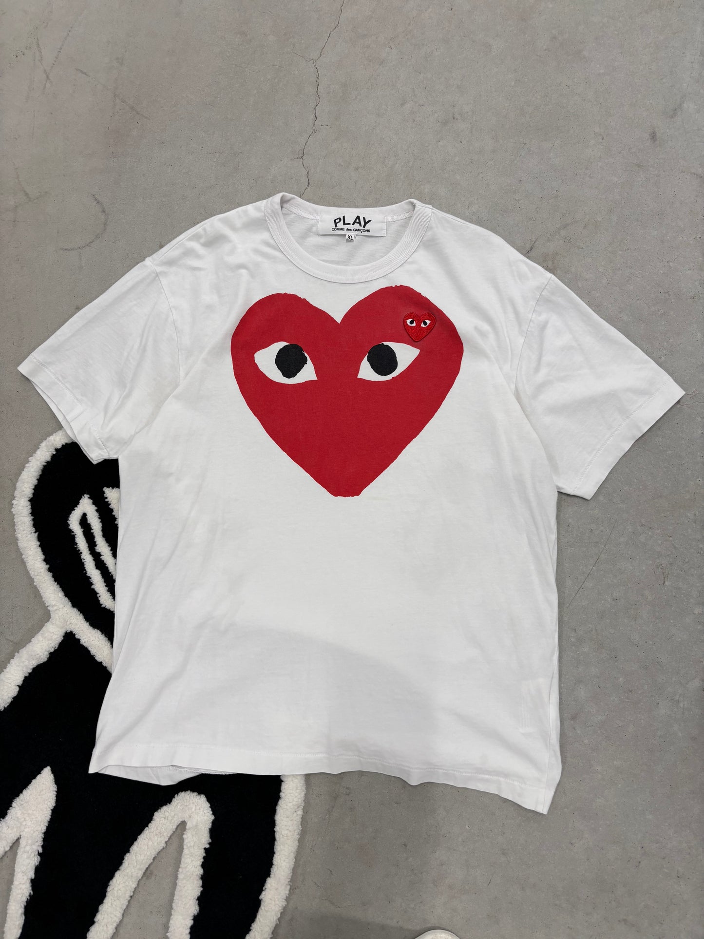 Comme Des Garcons Play Big Heart Tee White Sz XL