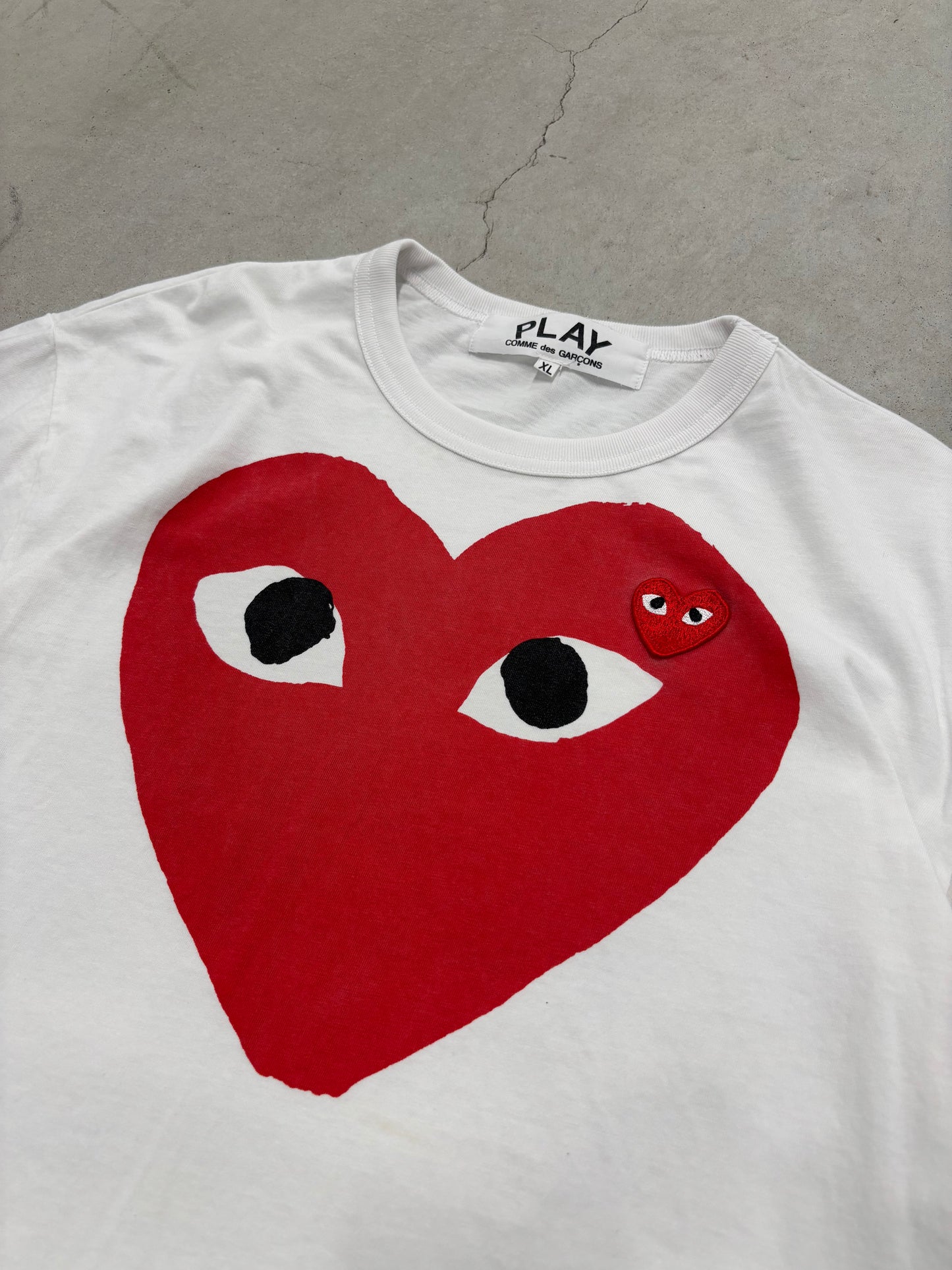 Comme Des Garcons Play Big Heart Tee White Sz XL