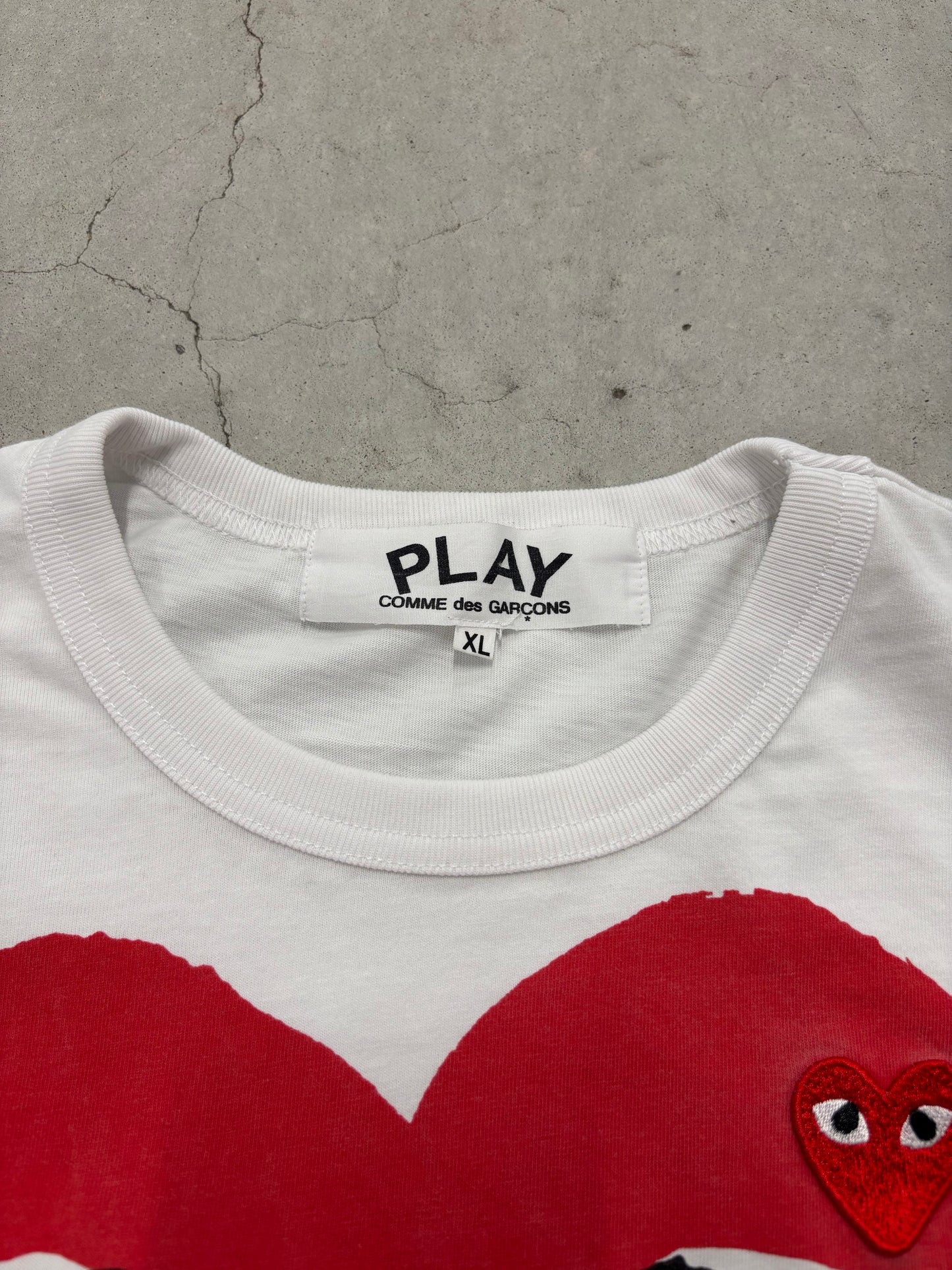 Comme Des Garcons Play Big Heart Tee White Sz XL