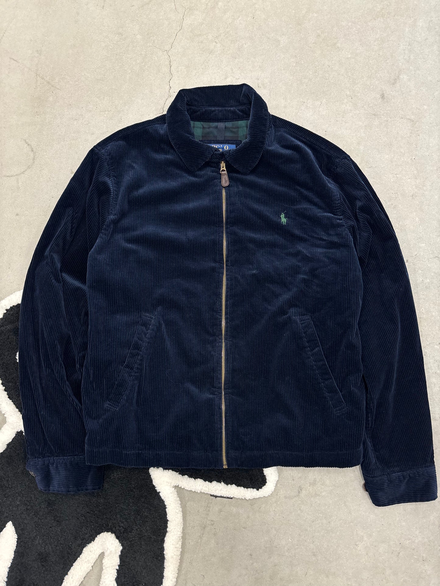 Polo Ralph Lauren Corduroy Harrington Jacket Navy Sz Medium