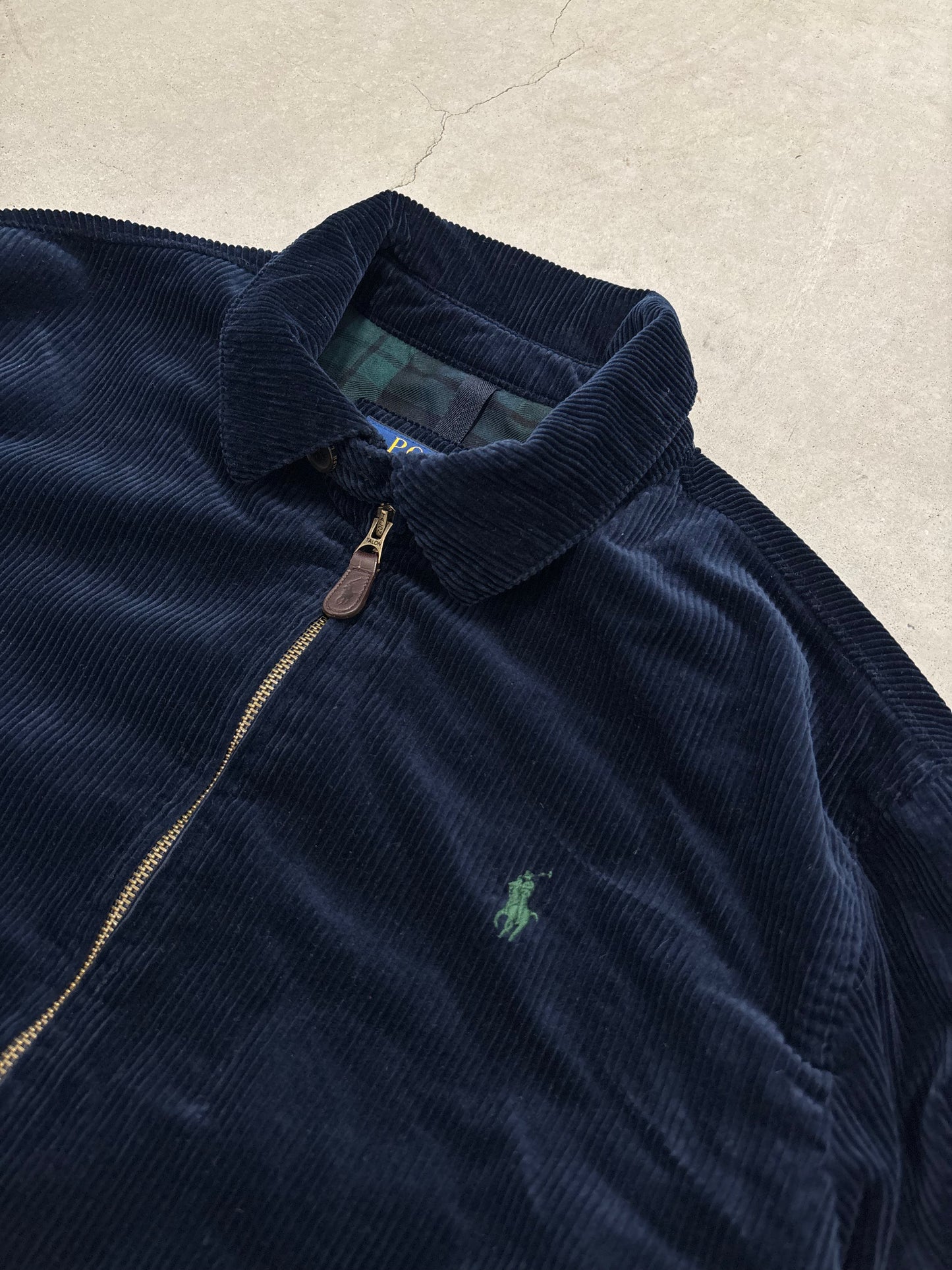 Polo Ralph Lauren Corduroy Harrington Jacket Navy Sz Medium