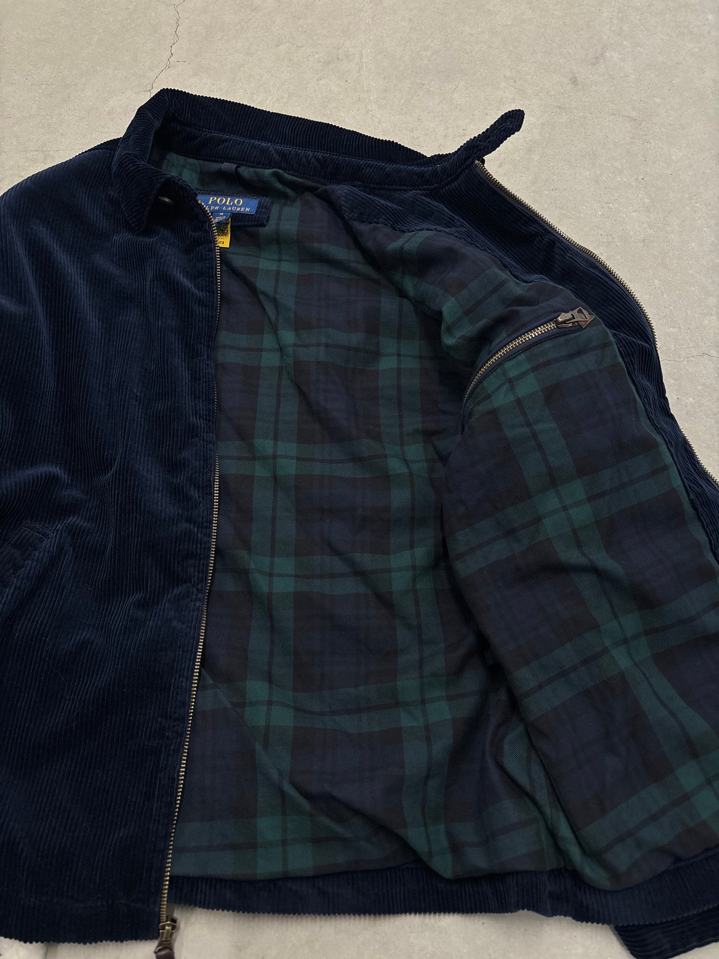 Polo Ralph Lauren Corduroy Harrington Jacket Navy Sz Medium