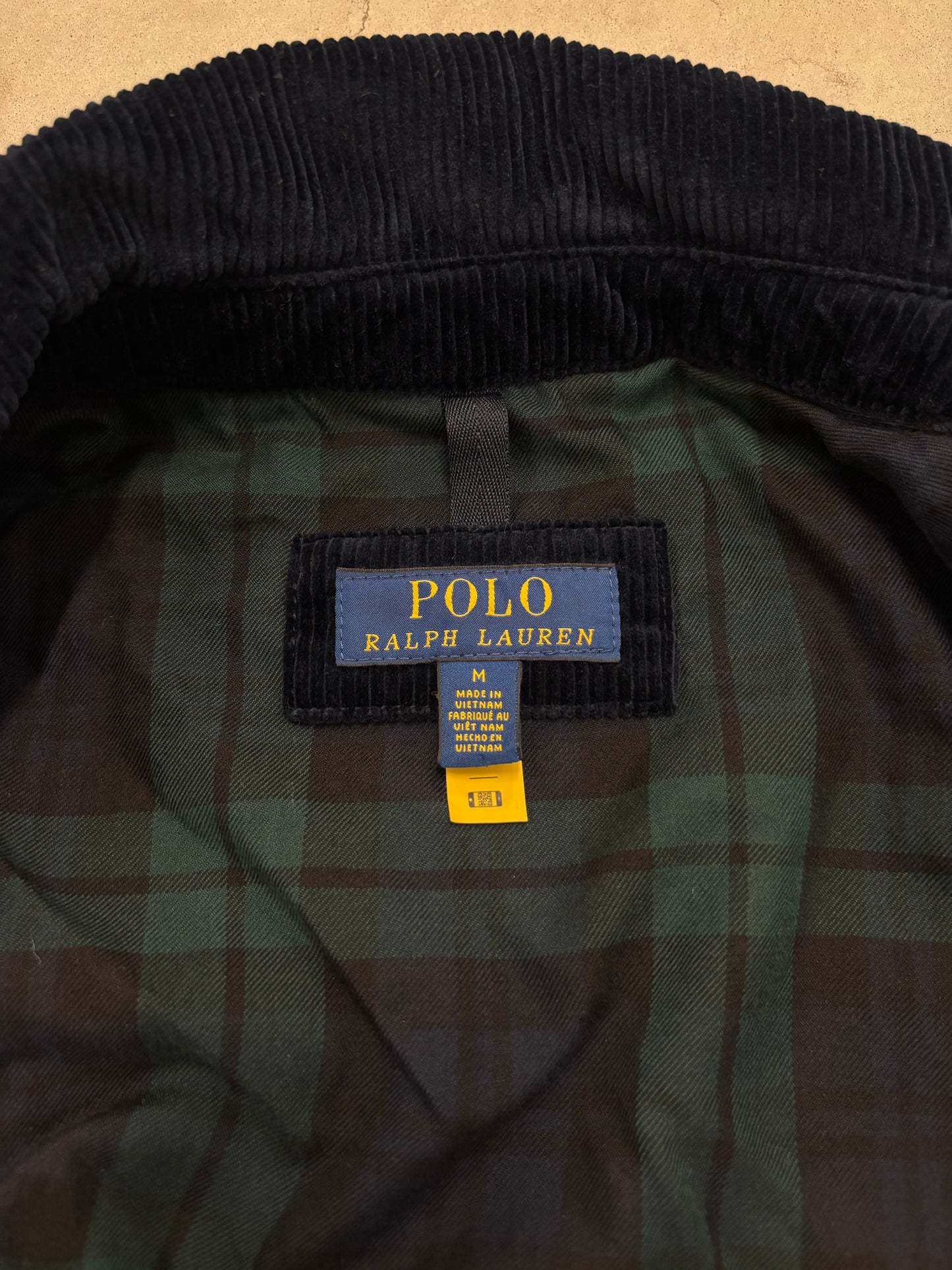Polo Ralph Lauren Corduroy Harrington Jacket Navy Sz Medium