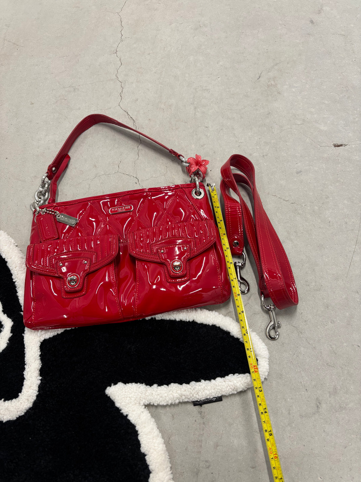 Coach Liquid Gloss Patent Leather Bag Red