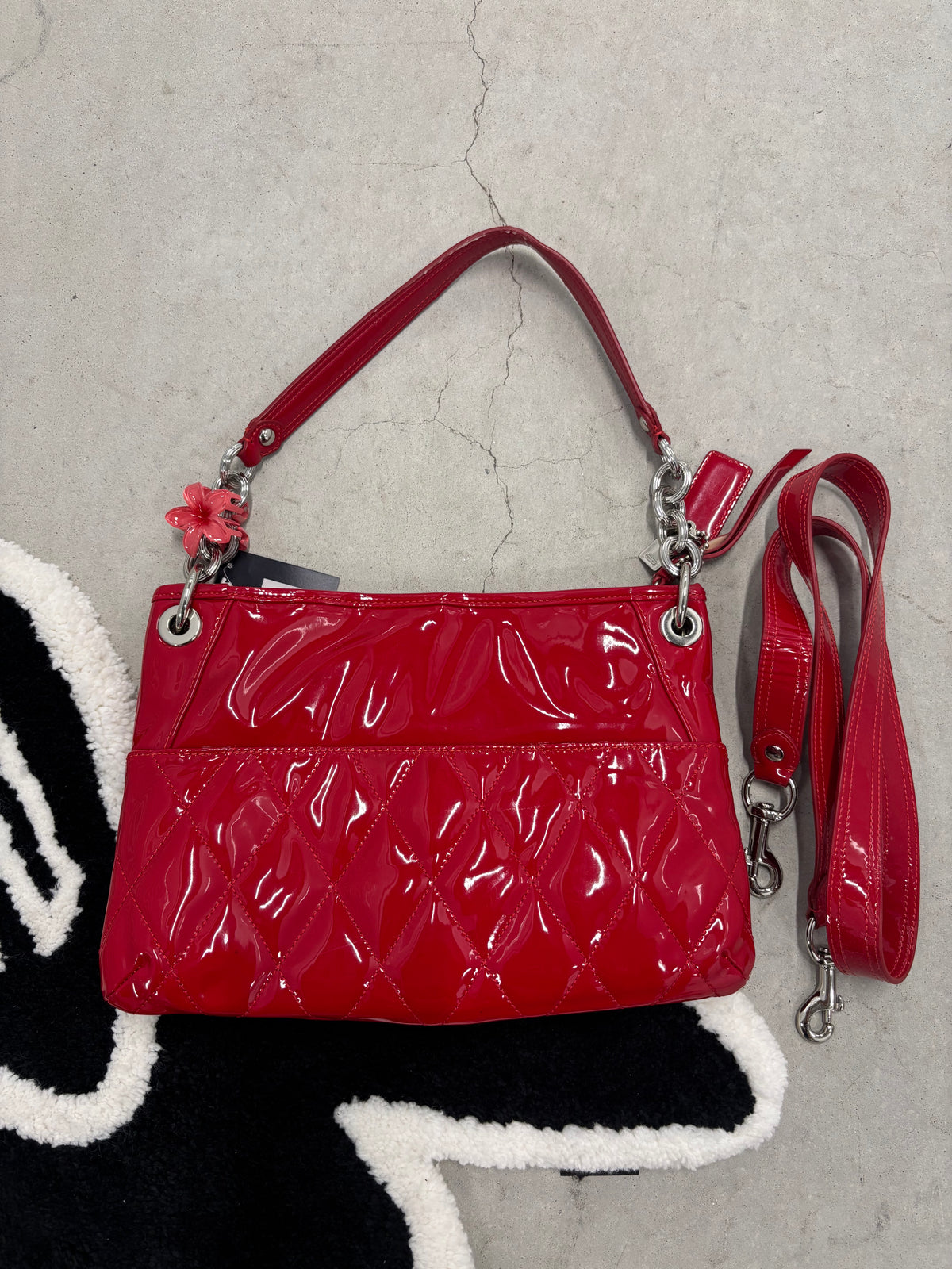 Coach Liquid Gloss Patent Leather Bag Red