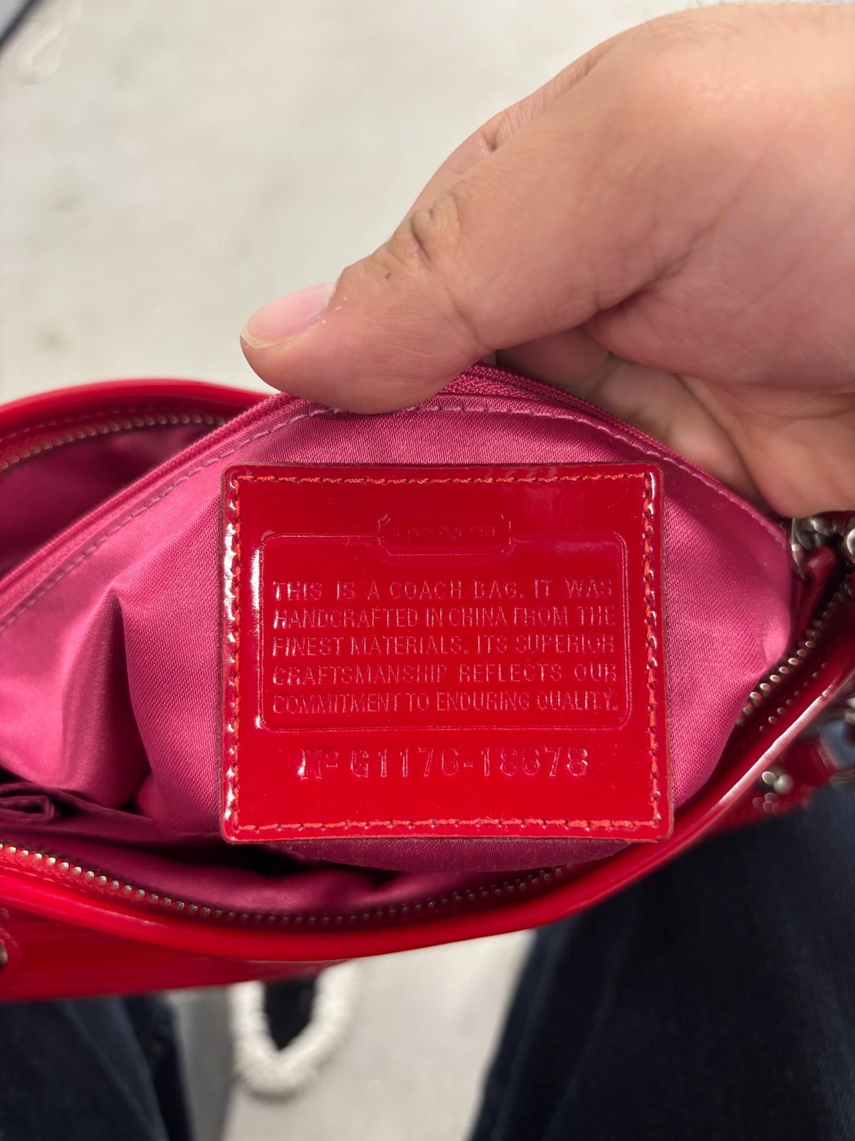Coach Liquid Gloss Patent Leather Bag Red