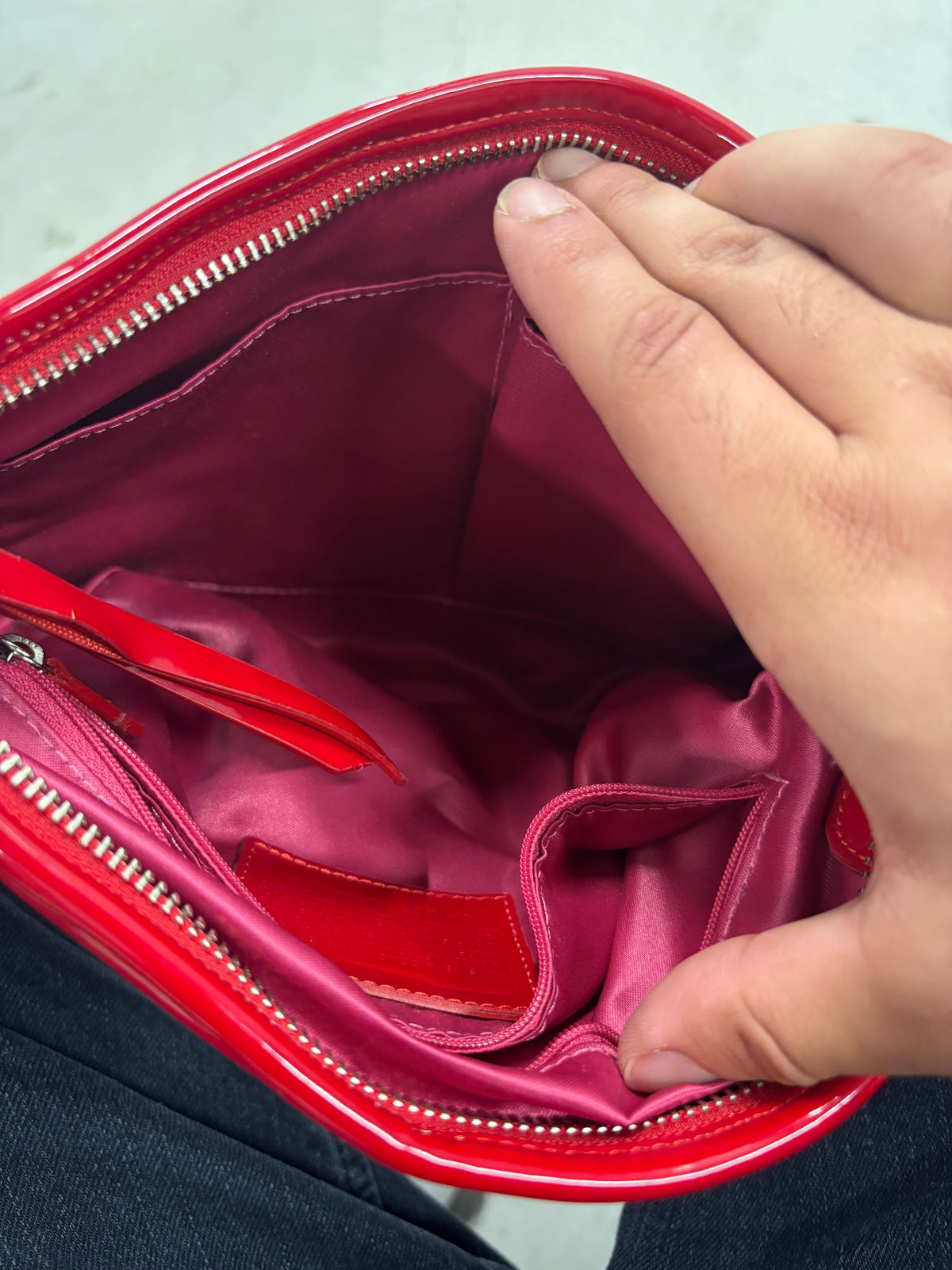 Coach Liquid Gloss Patent Leather Bag Red