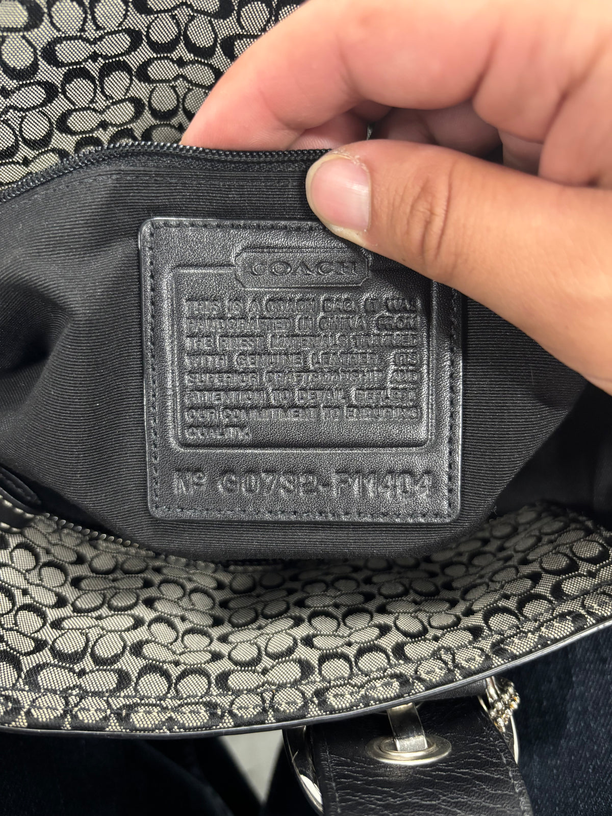 Coach Signature Jacquard Tote Grey And Wallet