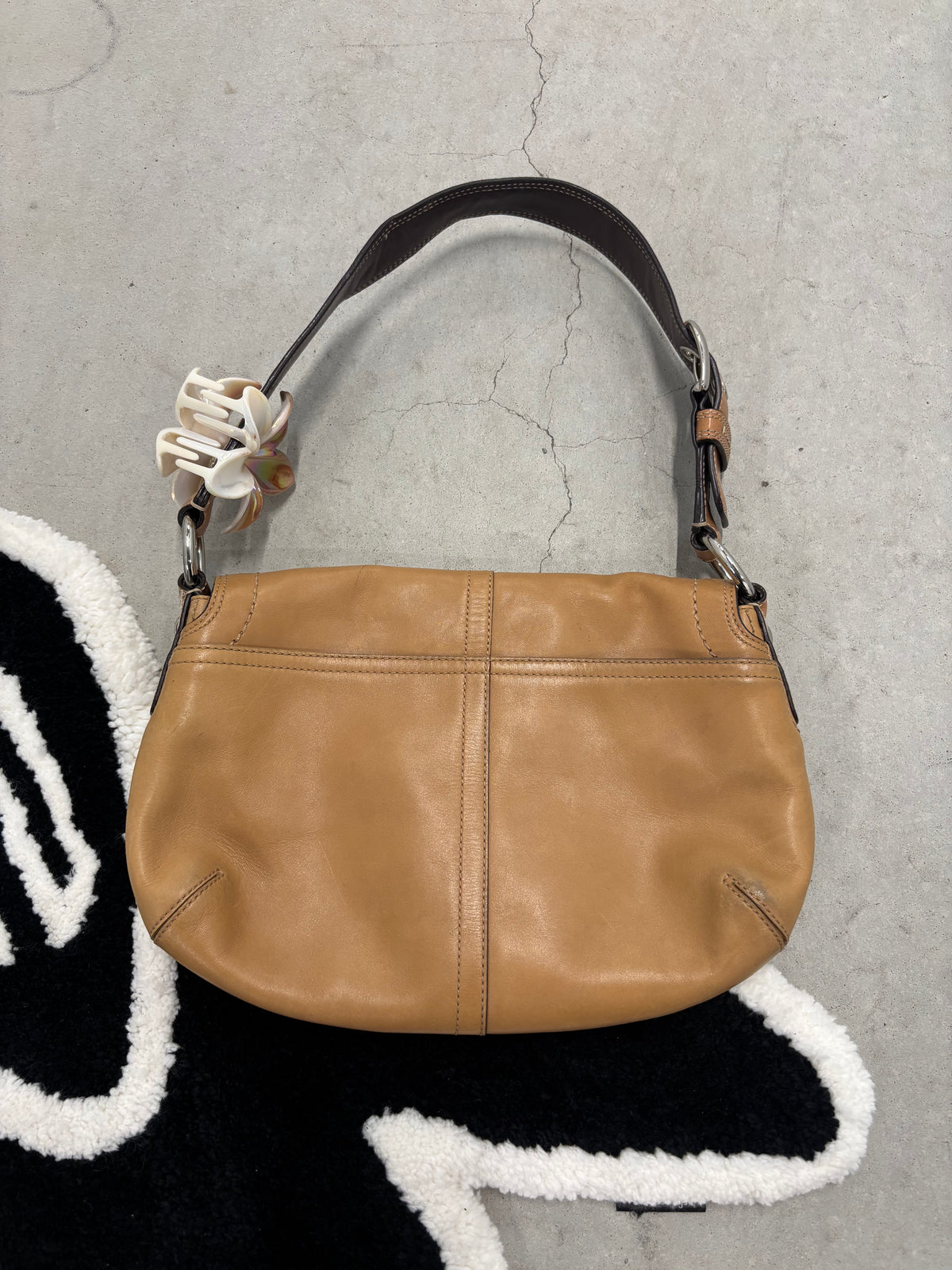 Coach Soho Leather Shoulder Bag Camel