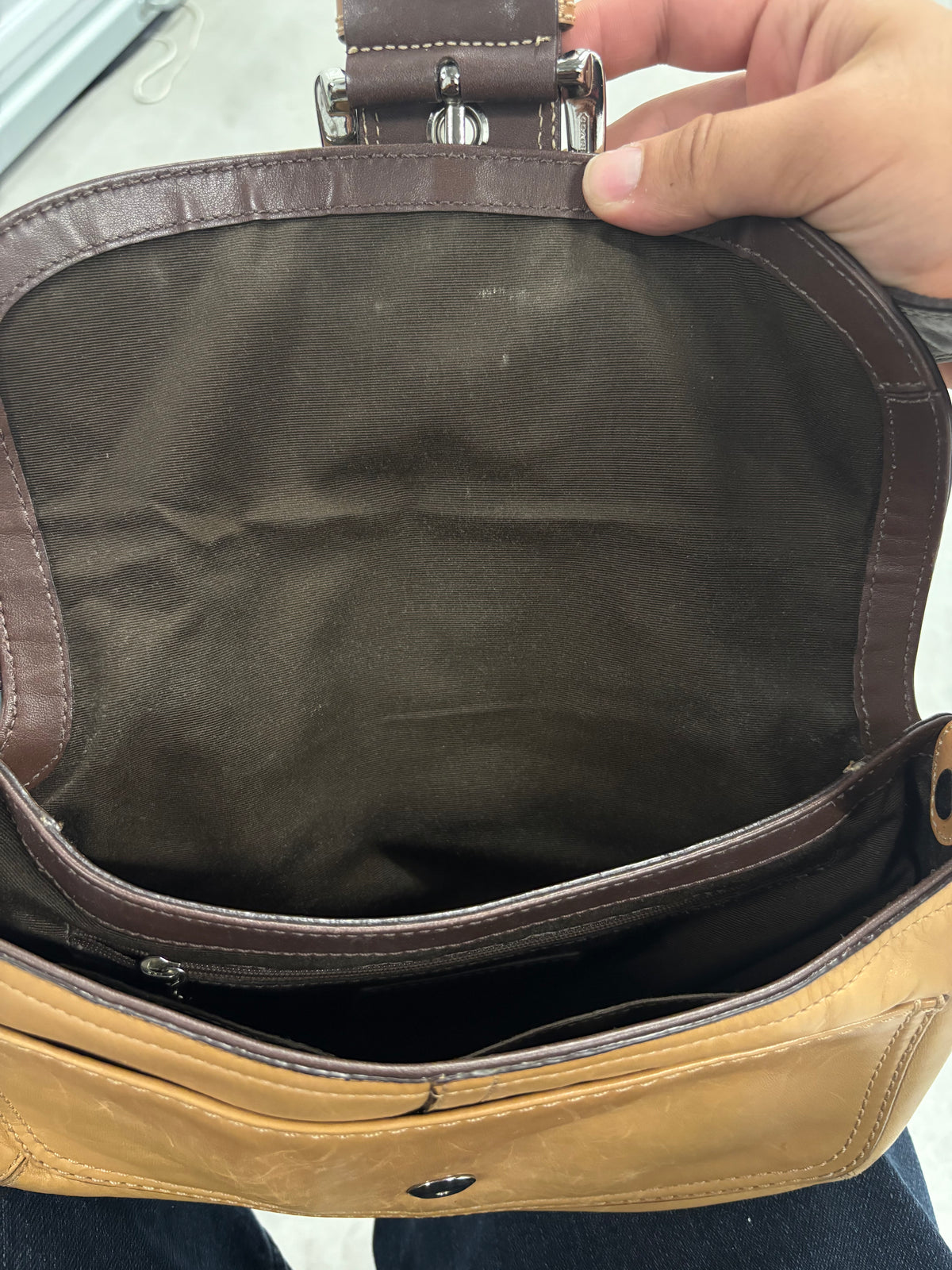 Coach Soho Leather Shoulder Bag Camel