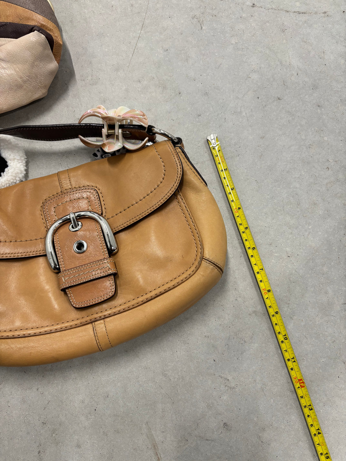 Coach Soho Leather Shoulder Bag Camel