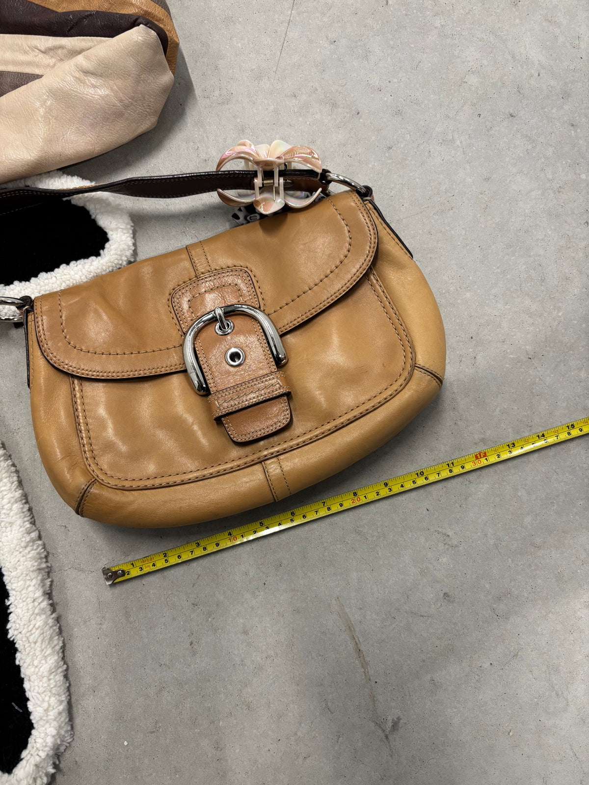 Coach Soho Leather Shoulder Bag Camel