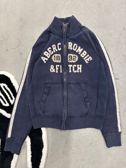 Abercrombie & Fitch Arch Logo Zip Sweatshirt Navy Sz Large (Day 9)