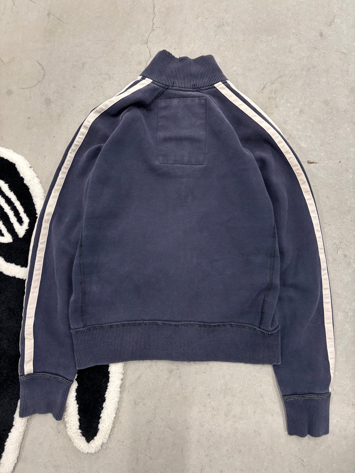 Abercrombie & Fitch Arch Logo Zip Sweatshirt Navy Sz Large (Day 9)