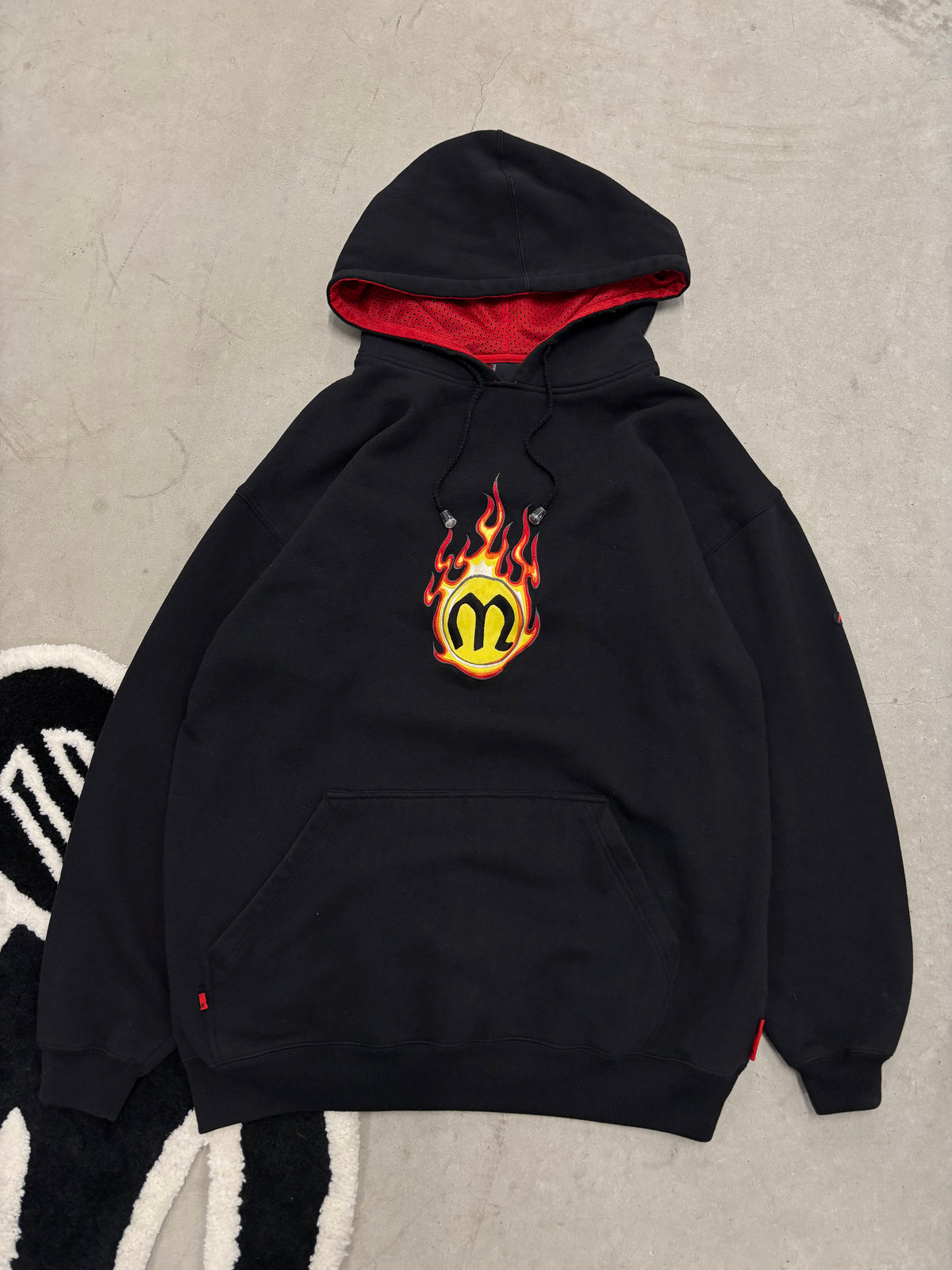 Mecca Jeans Flame Logo Hoodie Black Sz XL (Day 9)