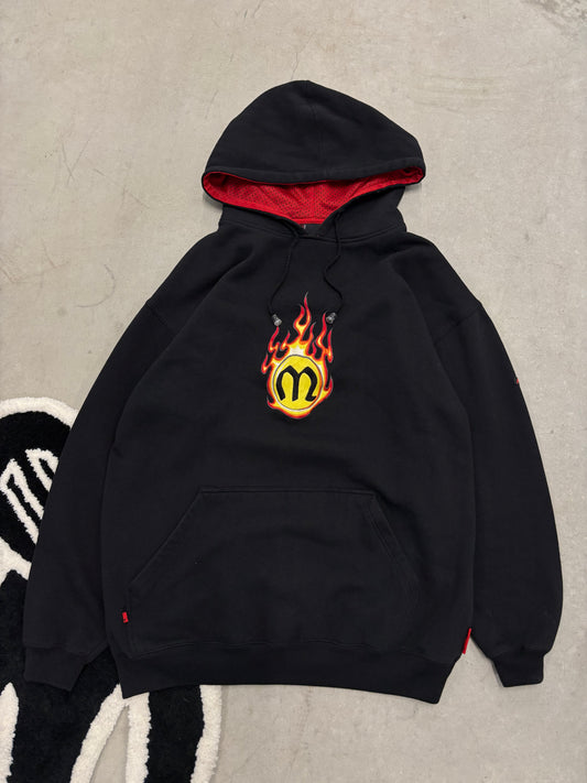 Mecca Jeans Flame Logo Hoodie Black Sz XL (Day 9)